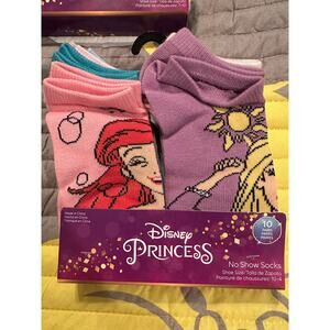 NWT Disney Princesses 10 pk No Show Socks Girls Kids Sz 10-4